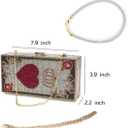 Pearl&she Diamond Women Evening Handbags Purse Minaudiere Clutch Bag,Stack of Cash Dollars Crystal Clutch Purses