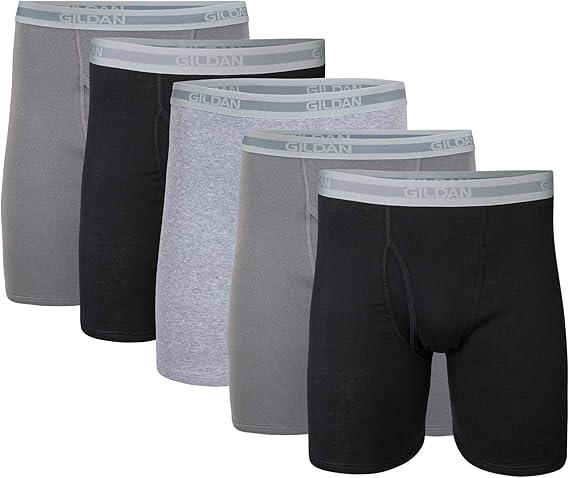 Gildan mens Underwear Boxer Briefs, Multipack, 5 PCS,L