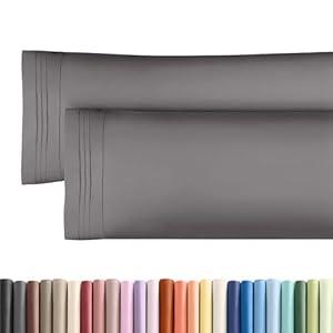 Body Pillowcases Set of 2-20x54 Long Body Pillow Case - Soft Body Pillow Cover for Sleeping & Side Sleepers - Comfy, Breathable & Wrinkle Free - Machine Washable w/ Envelope Enclosure (Dark Grey)