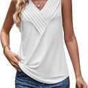 LYHIPSS Womens Summer Tank Tops V Neck Sleeveless Loose Fit Summer Casual T-Shirts Blouses