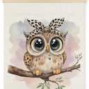 JINYO Owl Wall Decor, Coquette Leopard Bow Owl Wall Art Poster, Owl Decor for Home, Owl Gifts for Owl Lovers, Animal Lover Gifts, Owl Wall Decor Poster for Home Kids Room Playroom Nursery, 12x16 Inch
