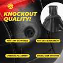BOXERPOINT Speed Bag for Boxing - Durable PU Leather Punching Bag for Adults - Anti-Leak Boxing Bags Home Gym Training Equipment, Portable Heavy Bags - Large Reflex Ball, Indoor & Outdoor (Medium, Tricolor)