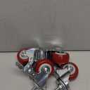 Finnhomy Swivel Caster Wheels 2 Inch Heavy Duty Threaded Stem Casters 1/4" - 20 x 1 with Brake Set of 4 for Wire Shelves Wheels PU Load Bearing 800 Lbs Anti-wear Smooth Casters, Red