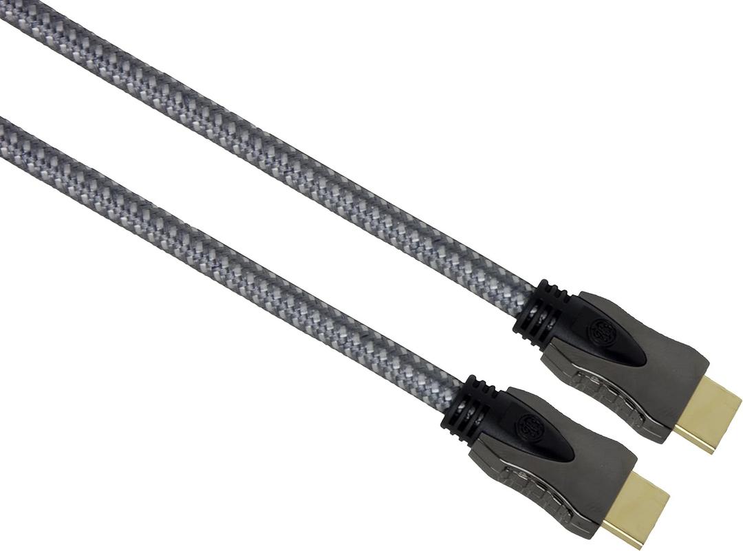 GE 3-Feet A Plug to A Plug HDMI Cable, Braided,GRAY