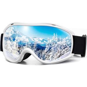 SPOSUNE OTG Ski Goggles Men Women, Over Glasses Anti Fog Snowboard Goggles, UV Protection Snow Goggles for Adult & Youth