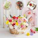 ATTGREAT Fake Flower Heads Mini Silk Flowrs Bulk Small Flower 3D Loose Faux Daisy Rose Sunflowers Plum Blossoms Craft for Wedding Party Cake Baby Shower Home Decor, 110Pcs(Multicolor)