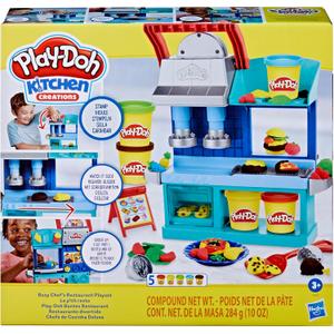 Play-Doh Kitchen Creations Busy Chef's Restaurant Playset, 2-Sided Play Kitchen Set, Preschool Cooking Toys, Kids Arts & Crafts, Ages 3+ Play-Doh Kitchen Creations Busy Chef's Restaurant Playset, 2-Sided Play Kitchen Set, Preschool Cooking Toys, Kids Arts & Crafts, Ages 3+