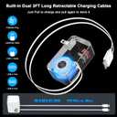4-in-1 Retractable Wall Charger, 40W Retractable iPhone Charger Wall Plug with Dual 3ft Lightning + Type C Charging Cables, 4-Ports USB C Charger Foldable Block for iPhone 17 16 15 14 13 12 11 8 7