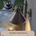 EDISHINE 2 Pack Gooseneck Barn Light, 8IN Outdoor Wall Light Fixture, Farmhouse Outside Wall Sconce, Brown Wall Mount Lantern for Porch, Entryway, Garage