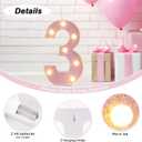 LED Marquee Numbers, Light Up Numbers for Party, Small Light Up Letters, Battery Powered Lighted Number for Birthday or Home Decor (Pink Glitter 3)