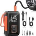 Tire Inflator Portable Air Compressor, 150PSI Cordless Air Pump for Car Tires with Pressure Gauge, 3X Faster Tire Pump with Cigarette Lighter Plug for Car, Motorcycle, Bicycle, Ball(Black)