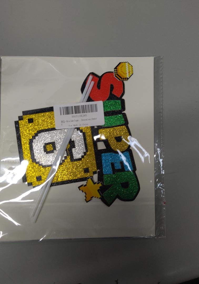 Bros Cake Topper for Birthday Party Decoration,Bros Party Decorations,Video Game Happy Birthday Cake Topper Decoration,Video Game Birthday Decorations - Number 6