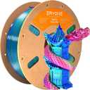 ERYONE Silk Tri Color PLA Filament 3D Printer 1.75mm +/- 0.03mm, Multicolor Filament Tricolor PLA 1KG(2.2lbs) Cardboard Spool, Red Blue Green
