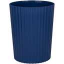 JiatuA Small Trash Can Plastic Wastebasket Round Garbage Container Bin for Bathroom, Kitchen, Bedroom, Home Office, College Dorm, Navy Blue