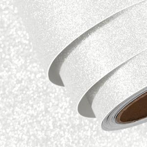 FunStick 24"x200" Wide White Glitter Peel and Stick Wallpaper Removable Waterproof Contact Paper for Cabinets Countertops Renter Friendly Wallpaper for Bathroom Kids Room Paintable White Vinyl Wrap