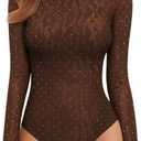 MANGOPOP Tank Top Body Suits Women Sexy Crew Neck Racerback Halter Ribbed Sleeveless Bodysuit for Women, L