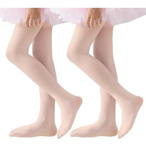 EPEIUS Ballet Tights for Girls 90D Footed Dance Tights Toddler Ultra Soft School Stockings Kids Leggings, 3-5T