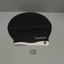 EverSport Large Swim Cap for Braids and Dreadlocks, Waterproof Silicone Swimming Cap for Women Men Keep Hair Dry (Black)