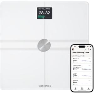 WITHINGS Smart Scales for Body Weight, FSA or HSA Eligible, Body Analysis, Fat Content, Muscle Mass, Bone Density, Visceral Fat, Bathroom Scale, BMI Scales Digital Weight and Body Fat, Bluetooth, WiFi (White)
