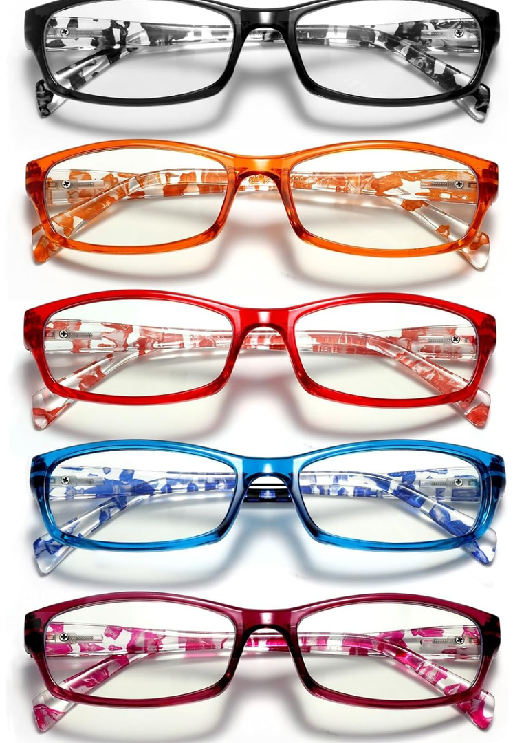 Reading Glasses for Women Men- Blue Light Blocking Spring Hinge Computer Readers Anti Glare UV Eyeglasses +2.00