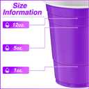 Lounsweer 100 Pcs Graduation 16 oz Disposable Party Cups Plastic Heavy Duty Drinking Water Cups for Birthday Baby Shower Wedding BBQ Picnic Party Supplies(Purple)