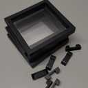 4 Pack 3D Coin Display Frame - 5.5x5.5x0.8' Floating Frame Set for AA Medallions, Jewelry, Fossil