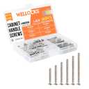 WELLOCKS Cabinet Pulls Knobs Screws M4 25-50mm 100 PCS Assortment Machine Screws Pan Washer Head Metal Phillips Screws Kit for Cabinet Drawer Cupboard Closet Handles Install(D150) (Silver)