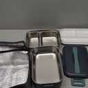 Electric Heated Lunch Box for Adults with 2 Pack 1.8L Containers, ON/OFF Power Switch & 0.6L Double Layer, Portable 100W 3-IN-1 Fast Heating Food Warmer for Men, ,12V/24V/110V for Car Truck Office (Blue)