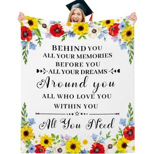 Redbaker 2026 Graduation Gifts for Women Seniors Flannel 2026 Graduation Throw Blanket Class of 2026 Gifts Bulk 60 x 50 Inch Best Gift for Women Teacher High School Senior Night