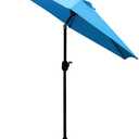 Sunnyglade 7.5' Patio Umbrella Outdoor Table Market Umbrella with Push Button Tilt/Crank, 6 Ribs (Blue)