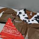 Kids Western Rodeo Cowboy or Cowgirl Classic Costume Set - Vest, Brown Hat, Bandanna (Choose Color and Size)