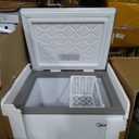 Midea MERC04C4BAWW Chest Freezer, 3.5 Cubic Feet Freezer With Removable Basket, Interior LED Light, Adjustable Temperature, For Kitchen Apartment Office, White