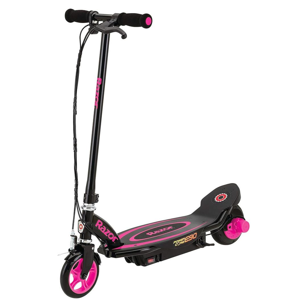 Razor Power Core E90 Electric Scooter with hub Motor, Push-Button Throttle, for Kids 8+ (Pink)