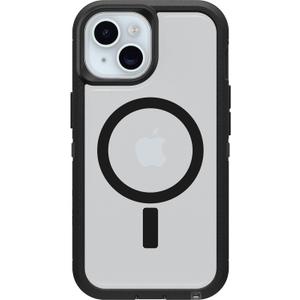 OtterBox iPhone 16e, 15, 14, & 13 Defender Series XT Clear Case - Dark Side (Black/Clear), screenless, Rugged, Snaps to MagSafe, Lanyard Attachment