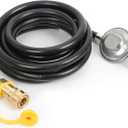ATKKE 12 Feet Propane Hose with Regulator, 3/8 Female Quick Connect Disconnect x QCC1 Propane Tank for Indoor Outdoor Heater Generator Gas Grill and Fire Pit