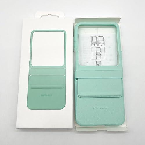 JIASHM for Samsung Galaxy Z Flip 6 Leather Phone Case Luxury Soft Touch Full Protective Cover for Flip6 Flip6 Shell(for Galaxy Z Flip6/ Mint Green