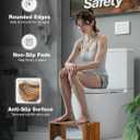 Foldable Toilet Stool, Acacia Wood Poop Stool for Potty Training, 7 Inch Wooden Bathroom Aid for Comfortable Posture, Non-Slip Grooved Design for Adults or Seniors