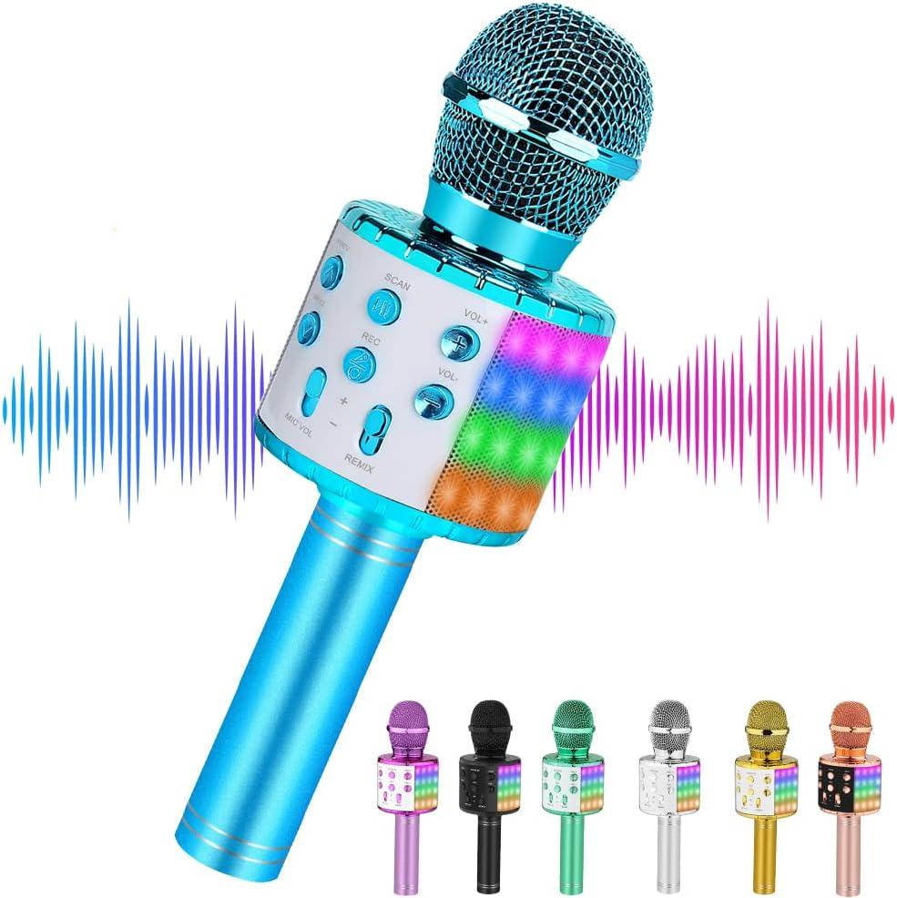 Bluetooth Karaoke Microphone Wireless: Professional Cordless Karaoke Mic for Kids Adult Singing