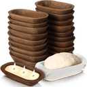 Nuogo 20 Pcs Wooden Dough Bowls Bulk 8.6 Inch Rustic Vintage Hand Carved Wood Dough Bowls Dining for DIY Home Crafts Making Farmhouse Fruits Supplies (Brown)