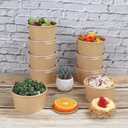 14 oz Disposable Kraft paper bowls with lids, Food containers Soup Bowls Party Supplies Treat Bowls 50 Pack
