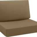 idee-home Outdoor Cushions for Patio Furniture, Outdoor Seat Cushion, Waterproof Hampton Bay Deep Seat Replacement Couch Chair Cushions for Garden Lawn Backyard Deck, 26.5 x 26.5 (Khaki)