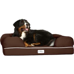 PetFusion Ultimate Dog Bed, Orthopedic Memory Foam, Multiple Sizes/Colors, Medium Firmness Pillow, Waterproof Liner, YKK Zippers, Breathable 35% Cotton Cover,Brown, X-Large (44x34")
