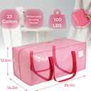 VTSVTS 6 Pack Extra Heavy Duty Large Moving Bags with Comfortable Handle & Strong Zipper,Storage Totes for Space Saving Moving Storage College Supplies Alternative to Moving Box,Pink