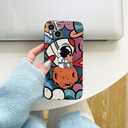 Yonds Queen for iPhone 15 Plus Cute Case, Cool Cartoon Astronaut Moon Planet Space Design Stylish Soft TPU Bumper Shockproof Anti-Slip Protector Fashion Case (Planet, iPhone 15 Plus)