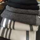 Cotton Clinic Assorted Kitchen Linen 6 Pack Soft Absorbent Quick Drying Table & Kitchen Towels with Hanging Loop 18x28 / Black White
