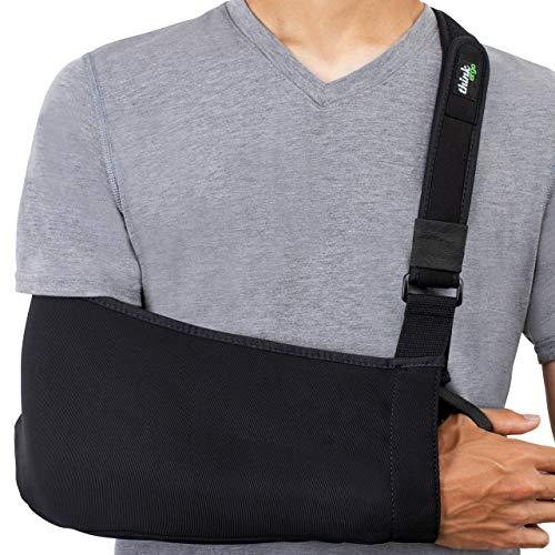 Think Ergo Arm Sling Sport – Comfortable, Adjustable Arm Support for Shoulder, Elbow, Rotator Cuff Recovery – Lightweight & Breathable, Black 