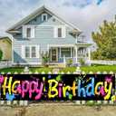 Happy Birthday Banners Happy Birthday Backdrop Decorations Colorful Font Graffiti Banner 78 x 17Inches for Home Indoor Outdoor Birthday Themed Decorations Supplies