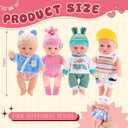 Halloscume 7 Inch Mini Baby Mini Reborn Doll Vinyl Full Body Lifelike Dolls Baby with Weighted Cloth Reborn Gift Set for Kids, Gifts for Christmas Kids(4 Pcs,Summer)