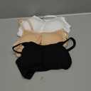 Blulu Mini Camisole Bra Wireless Padded Bra with Adjustable Straps for Women Girls (Small, Black White Nude)