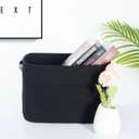 MINTWOOD Design 3-Pack Storage Baskets for Shelves, Decorative Baskets for Organizing, Woven Baskets for Storage, Book Basket Cube Bin Box, Pantry Closet, Shoe Organizer, Black / Black